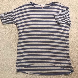 XL LuLaRoe Light Grey and Blue Irma Tunic